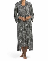 new NATORI Women&#39;s Long Sleeves Slinky Satin Exotic Animal Print Robe in... - £52.94 GBP