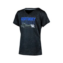 NWT NCAA Kentucky Wildcats Girl&#39;s Medium Black Short Sleeve V-Neck Tee Shirt - £12.65 GBP