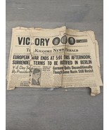 VTG KILGORE HERALD TEXAS NEWSPAPER HEADLINE WORLD WAR 2 WW2 Nazis VE V E... - $34.30 CAD