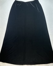 Vintage JR Nites By Caliendo Velvet Maxi Skirt Large Petite Black Pull O... - $23.99