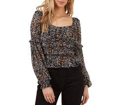 ASTR The Label Womens Fairfield Top Color Black Multi Disty Size X-Small - £40.55 GBP