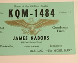 Vintage CB Ham Radio Card KQM 1484 Cookeville  Tennessee  - £3.93 GBP