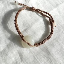 Hand braided lucky jade bracelet | High quality perfect natural Hetian m... - £140.51 GBP