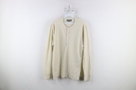 Bonobos Mens Size Medium Thermal Waffle Knit Long Sleeve Henley T-Shirt Cream - £31.02 GBP