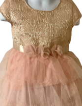 Little Lass Glitter Tulle Party Dress Rose Gold Layered Flower Girl Dress  Sz. 4 image 3