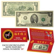 2026 Lunar Chinese New YEAR of the HORSE Lucky US $2 Bill w/Red Folder -... - $13.95