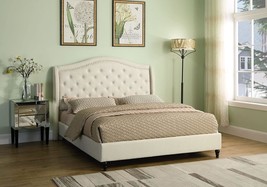 Best Master Furniture Sophie Upholstered Tufted Platform Bed, Queen, Beige - £353.85 GBP