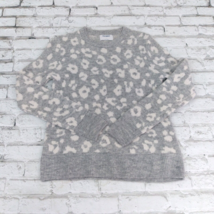 Old Navy Sweater Womens Small Gray Animal Print Long Sleeve Crew Neck Pu... - £15.94 GBP