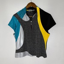 Jamie Sadock M Colorblock Golf Shirt Zip Front Athletic Sporty Stretch T... - $38.00