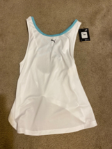 Puma Cross Strap Back Sport Fashion Tank Top White Athletic Gym Workout Sz S - £14.62 GBP