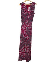 New York &amp; Company Size L Long V-neck Button-Down Geometric Maxi Dress P... - $680.66 MXN