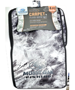 Mossy Oak Fishing Premium 4 Pc Full Set White Black Floor Mats Rubber Back - $86.15 CAD