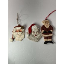 Lot of 3 Santa items- two ornaments and one Santa pin - $5.00