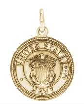 14K Yellow Gold 18mm Round U.S. Navy Medal - £341.01 GBP