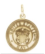 14K Yellow Gold 18mm Round St. Christopher U.S. Navy Medal - €438,46 EUR