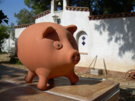 Piggy bank , HAND MADE in Spain, Mediterranean kitchen  - £60.09 GBP