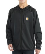 Carhartt Boys&#39; Force Full-Zip Long Sleeve Sweatshirt Caviar Black Size X... - $34.16 CAD