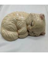 6&quot; Vintage Cute Adorable Sleeping Ceramic Kitten Cat With Felt On Bottom - €10,82 EUR