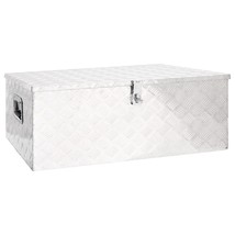 Storage Box Silver 100x55x37 cm Aluminium - £146.68 GBP