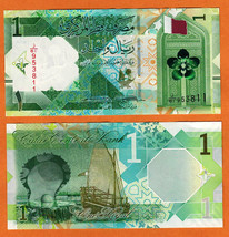 QATAR 2020 UNC 1 Riyal Banknote P-32  with mark for the blind at left on... - $1.75