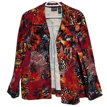 Additions by Chico&#39;s Women&#39;s Rust Black Blue Animal Print Denim Jackets ... - $28.05