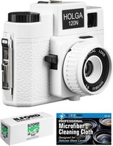 Holga 120N Medium Format Film Camera (White) With Ilford Hp5 120 Film Bundle And - $51.99