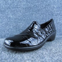 Clarks Collection Women Clog Shoes Black Patent Leather Slip On Size 6.5 Medium - £19.49 GBP