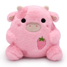 Strawberry Cow Plush Toy, Soft Stuffed Animal Pillow, Kids Lumbar Back Cushion,  - £27.13 GBP