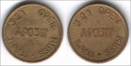 Vtg Itami Air Force Base Osaka Japan Mess Hall Coin APO317 321 Wwii Occupation - £101.93 GBP