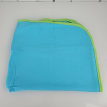 Gerber Cotton Thermal Baby Boy Blanket Solid Aqua Blue Green Edge Trim - £27.68 GBP
