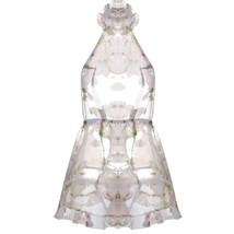 Pink Rose Bib Halter Babydoll Set - $16.61