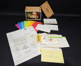 Vintage Bakers Coconut Wooden Recipe Box w/Handwritten Recipes Blank Car... - $50.98
