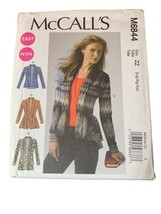 McCalls M6844 Jacket Sewing Pattern Size Large XLarge XXLarge uncut 2013 - £9.58 GBP