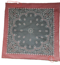 Usa Made Hav-A-Hank Vintage Burgundy Black Paisley Bandana Cotton*Slight Defects - £7.72 GBP