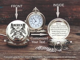 American Special Forces Personalized Brass Pocket Watch With Customiz Wo... - £21.06 GBP