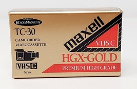 Maxell Camcorder Videocassette Premium High Grade TC-30 Sealed VHS-C HGX-GOLD - £4.71 GBP