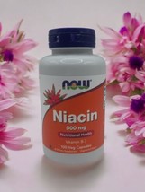 NOW FOODS Niacin 500mg Vitamin B-3 100 Caps Exp 10/2026 - $11.28