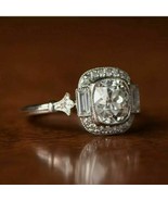 14K White Gold Over Engagement &amp; Wedding Vintage Art Deco Ring 1.52 Ct D... - $124.08 CAD