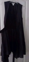 Christian Lacroix Ladies M Black Tiered Linen Blend Wrap Dress  - $46.43