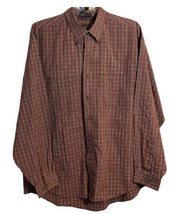 Men&#39;s Van Heusen Red Plaid Shirt Wrinkle Free Size 16 - 16 1/2 Button Do... - £11.97 GBP