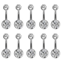 5/10/20Piece Zircon 14G Belly Piercing Lot Surgical Steel Crystal Belly Button R - £14.22 GBP