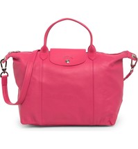 Longchamp Le Pliage Cuir Medium Leather Satchel Crossbody ~NWT~ PINK - £218.29 GBP