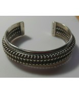 Vintage Signed STERLING TAHE Silver Cuff Bracelet Size 6.5&quot; - 43.3 grams - $206.03 CAD