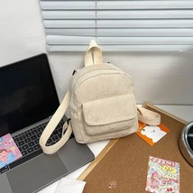 Women School Bag Solid Color Retro Denim Corduroy Small Fresh Handbags Daypack f - $112.37
