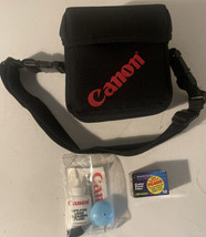 Canon  35 mm Camera Carry Case Bag &amp; Strap Black w/Film &amp; Lens Cleaning Kit - £27.09 GBP