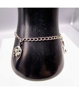 Vintage Sterling Silver Charm Bracelet with Sterling Lucky Charm of Four... - £60.47 GBP