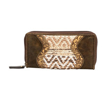 Myra Bag #7031 Distressed, Embossed Leather, Rug 7.5&quot;x4&quot; Wallet~Card Slo... - £36.62 GBP