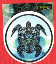 Sea Turtle Yujean Sticker 4 3/4&quot; X 4 3/4&quot; Art By Richard Biffle - £3.95 GBP