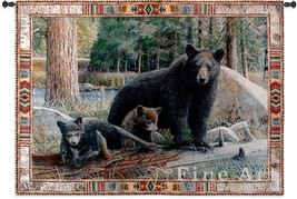 53x36 NEW DISOVERIES Bear &amp; Cubs Wildlife Tapestry Wall Hanging - £124.04 GBP