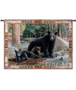 53x36 NEW DISOVERIES Bear &amp; Cubs Wildlife Tapestry Wall Hanging - £124.04 GBP